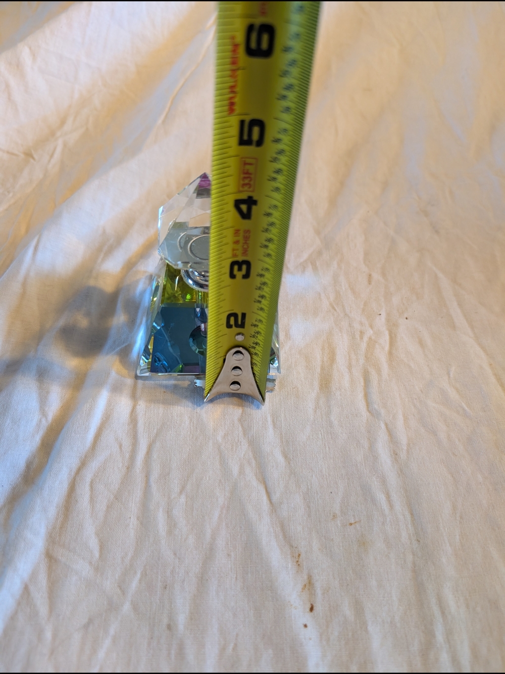 2/50$ Vintage Iridescent Crystal Prism Purfum bottle - Green & Purple Hues - Picture 5 of 6